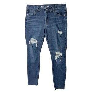 Old Navy Dark Wash Mid Rise Rockstar Skinny Jeans STRETCHY size 12